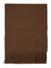 Max Mara Brown Logo Embroidery Rectangular Scarf In Brown