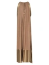 Max Mara Brown Long Dress In Argilla