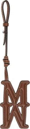 Max Mara Brown Mmcharm Leather Bag Charm In Brown