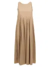 Max Mara Round Neck Sleeveless Dress In Blue