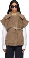 Max Mara New Abavo Alpaca And Cashmere Sleeveless Coat In Brown