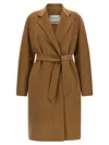 Max Mara Arona Belted Wool Coat In Brown