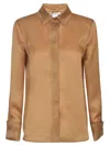Max Mara Silk Georgette Shirt In Brown