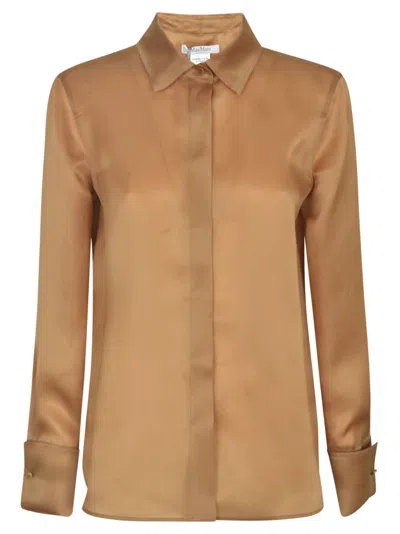 MAX MARA BROWN ORGANZA SHIRT