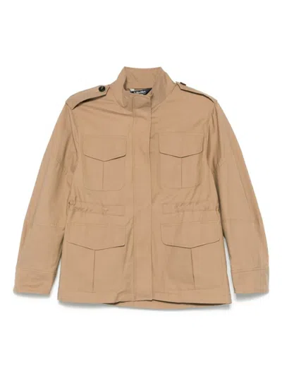 Max Mara Brown Parka With Fitted Waist In Neutral