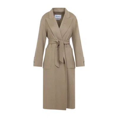 Max Mara Brown Peaked Lapel Trench Coat