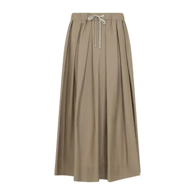 Max Mara Brown Pleated Midi Skirt