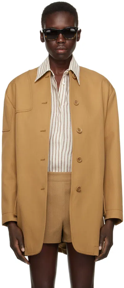 Max Mara Brown Portici Jacket In 6 Cuoio