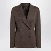 Max Mara Brown Prince Of Wales Double-breasted Jacket In Brown