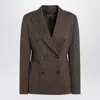 Max Mara Brown Prince Of Wales Double-breasted Jacket In Multi