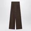 Max Mara Ponza Prince Of Wales Wide-leg Pants In Brown