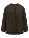 Max Mara Quilted Diamond-patterned Polyamide Down Jacket In Brown