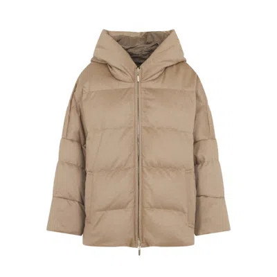 Max Mara Brown Quilted Jacket In Neutral