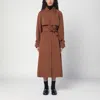 Max Mara Brown Rainproof Gabardine Trench Coat In Brown