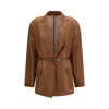 Max Mara Belted Jacket In Brown