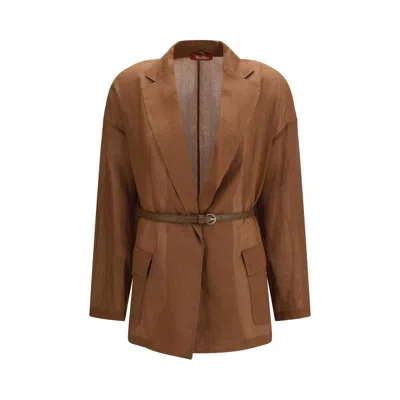 MAX MARA BROWN RAMIE COAT