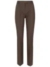 Max Mara Brown Regular Flat Front Pant In Brown