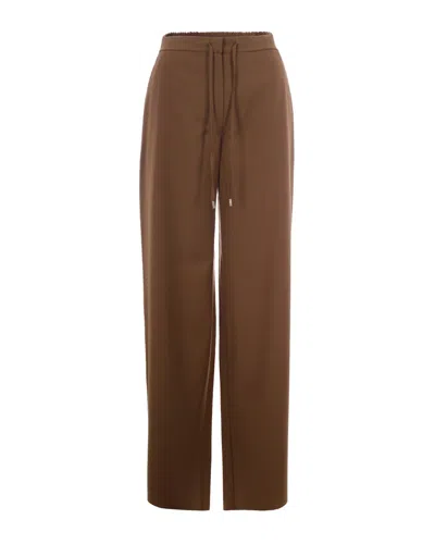 Max Mara Brown Relaxed Drawstring Pants