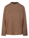Max Mara Brown Ribbed Knit Sweater In Brown