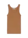 Max Mara Ribbed Wool Top In Brown