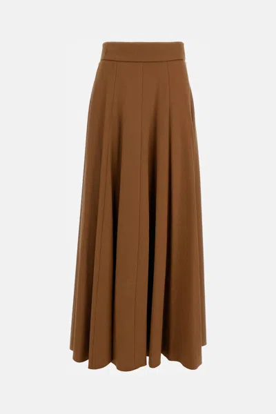 MAX MARA BROWN SAGRA SOLID SKIRT