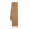 Max Mara Embroidered Monogram Cashmere Stole With Fringed Edges In Brown