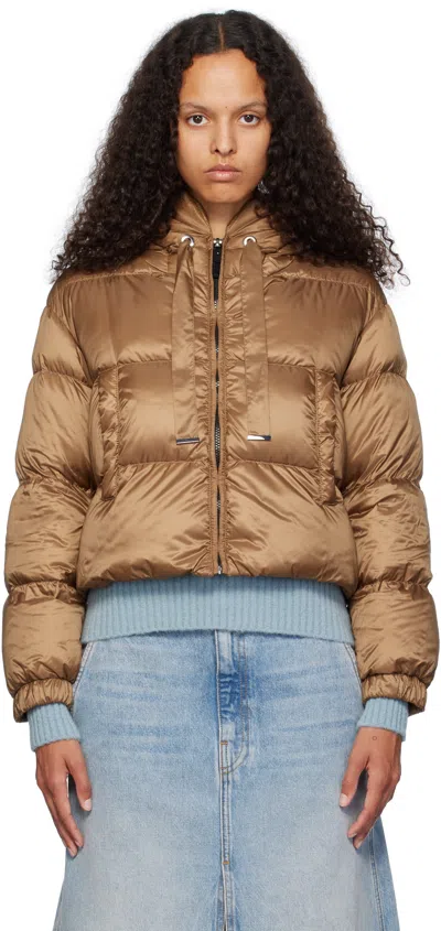 Max Mara Brown Seia Down Jacket In 042 Caramel