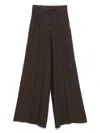 Max Mara Wide-leg Brown Linen Trousers With High Waist Design In Brown