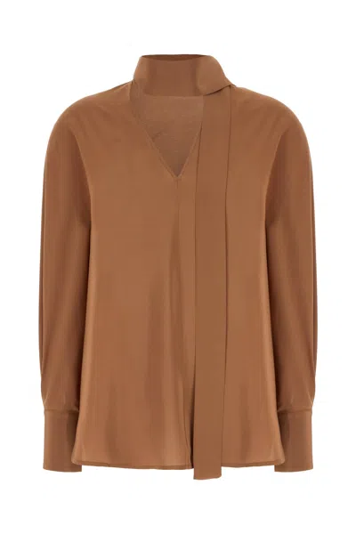 Max Mara Brown Silk Blouse