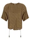 Max Mara Silk Chevron-jacquard Jacket In Brown