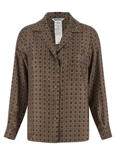 MAX MARA MAX MARA BROWN SILK WOMEN'S BLOUSE