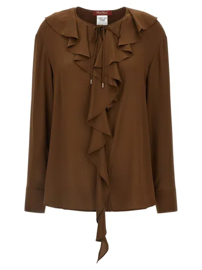 Max Mara Brown Silk Women's Blouse