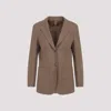 Max Mara Alpaca Cashmere Camel Yak Tailored Jacket In Brown