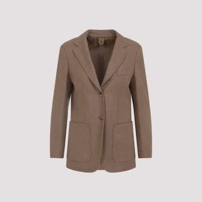MAX MARA BROWN SINGLE BREASTED BLAZER