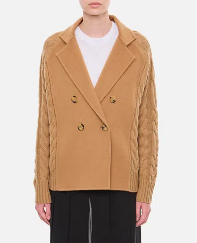 MAX MARA CAMEL WOOL BLEND MICIO BLAZER