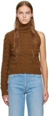 Max Mara Cuoio One Shoulder Sweater In Tobacco