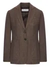 Max Mara Brown Single-breasted Blazer In Brown