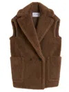 Max Mara Teddy Vest In Alpaca And Wool In Brown