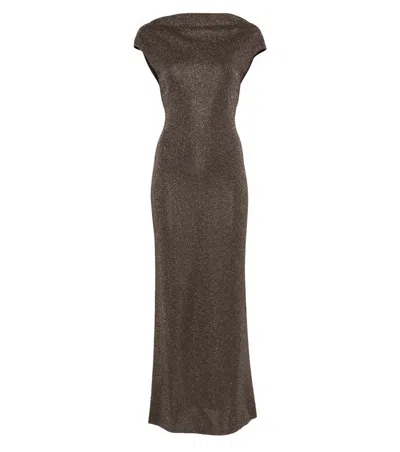 Max Mara Brown Sleeveless Sequin Dress