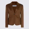Max Mara Camel One-breasted Blazer In Brown