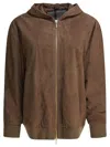 Max Mara Brown Suede Jacket With Relaxed Fit In Brown