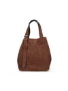 Max Mara Brown Suede Tote Bag With Adjustable Handles In Brown