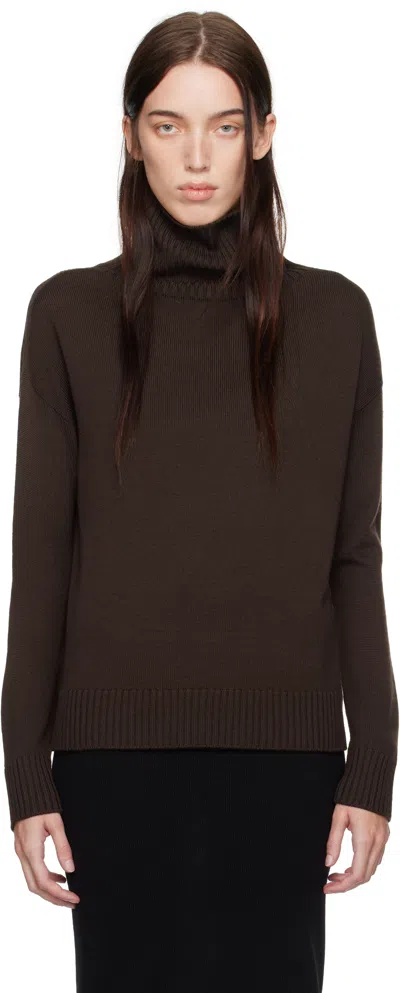 Max Mara Brown Superbo Turtleneck In 003 Brown