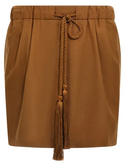 MAX MARA WOMEN BROWN TABARIN SKIRT, 26 LUXURY SKIRTS FOR WOMEN DARVEYS