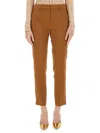 Max Mara Brown Tailored Flat Front Pants In Brown