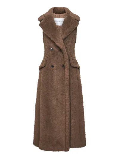 Max Mara Brown Teddy Boario1234 Sleeveless Coat