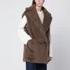 Max Mara Brown Teddy Gilet In Alpaca And Wool In Brown
