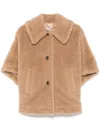 Max Mara Relaxed Silhouette Camel Coat With Oversized Sleeves In Brown