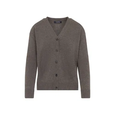 MAX MARA BROWN V-NECK CARDIGAN
