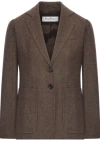 Max Mara Brown Virgin Wool Button Jacket In Brown